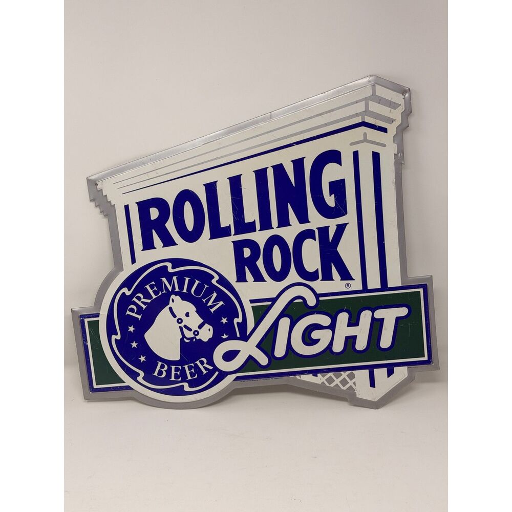 Rolling Rock Light Premium Beer Sign - Breweriana Theme Bar Decor
